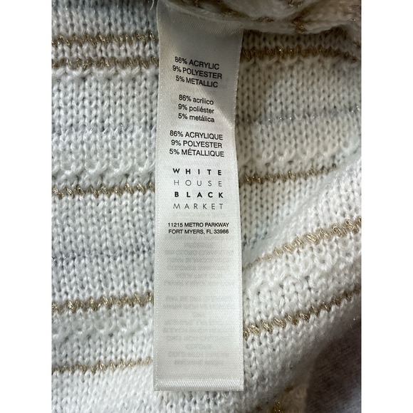 White House Black‎ Market Womens Sweater Medium Beige Casual Soft Oversized - Picture 8 of 12